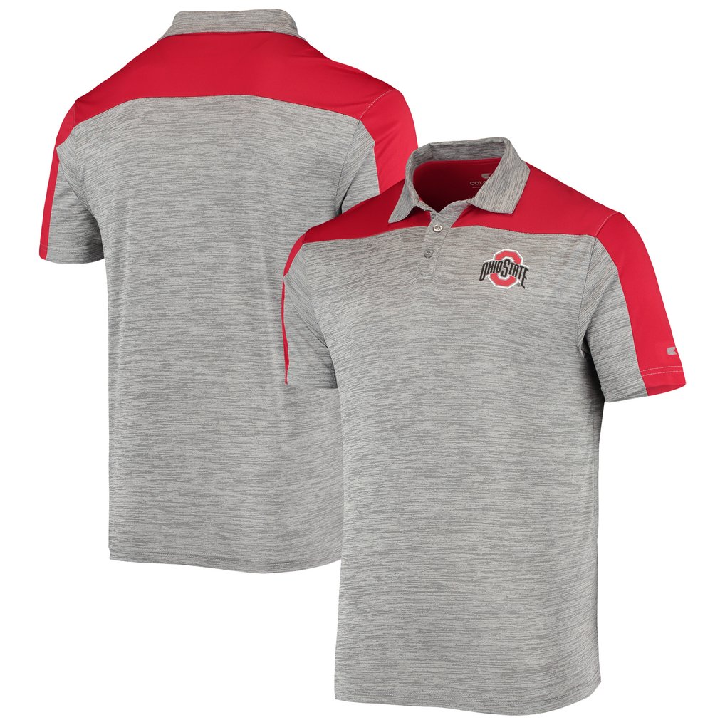 Ohio State Buckeyes Colosseum Einstein Polo - Gray/Scarlet
