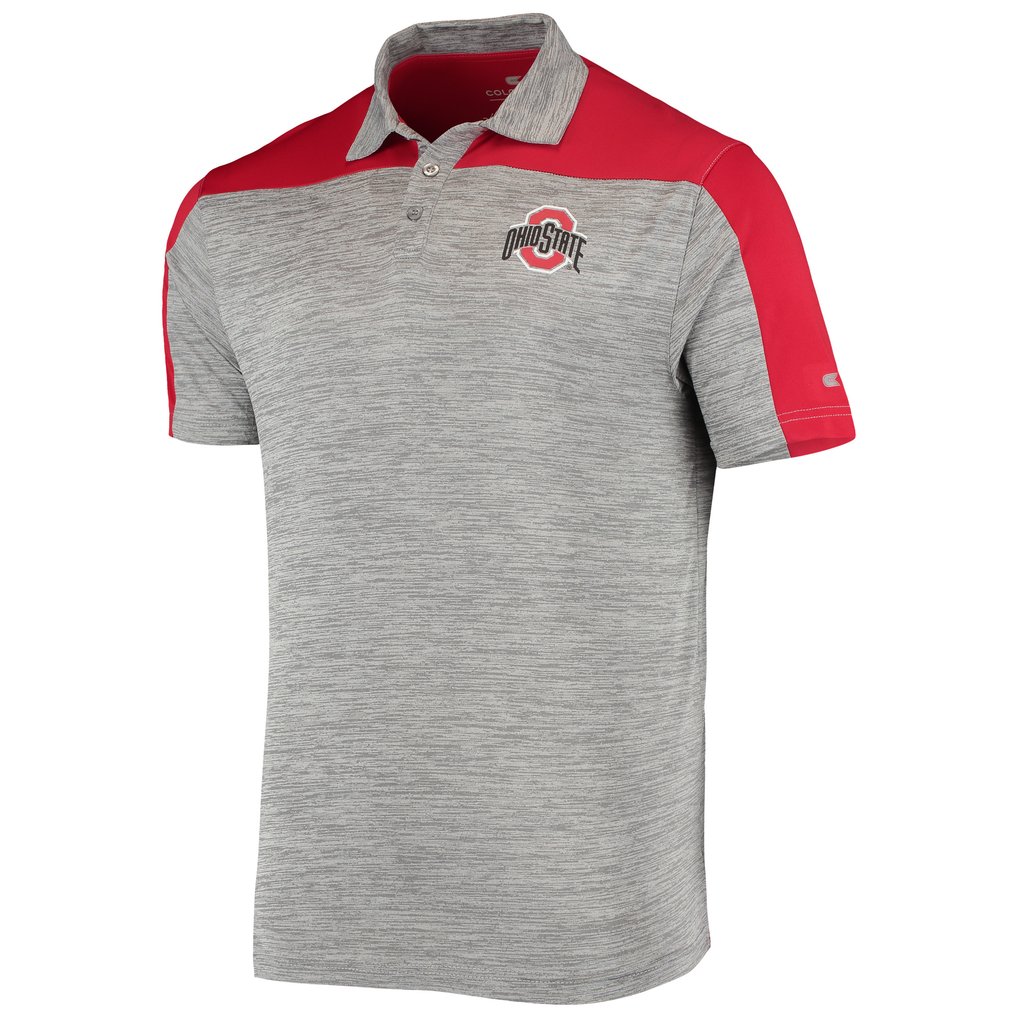 Ohio State Buckeyes Colosseum Einstein Polo - Gray/Scarlet