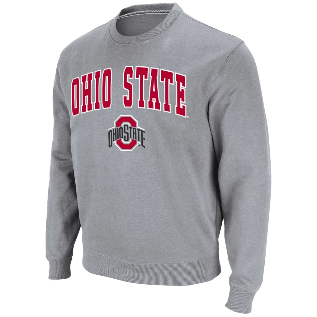 Ohio State Buckeyes Colosseum Team Arch & Logo Tackle Twill Pullover Sweatshirt - Heathered Gray