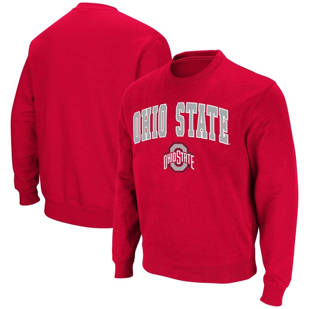 Ohio State Buckeyes Colosseum Team Arch & Logo Tackle Twill Pullover Sweatshirt - Scarlet