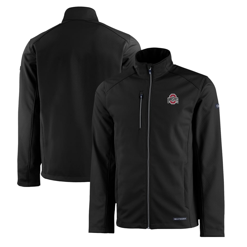 Ohio State Buckeyes Cutter & Buck Primary Logo Evoke Eco Softshell Recycled Full-Zip Jacket - Black