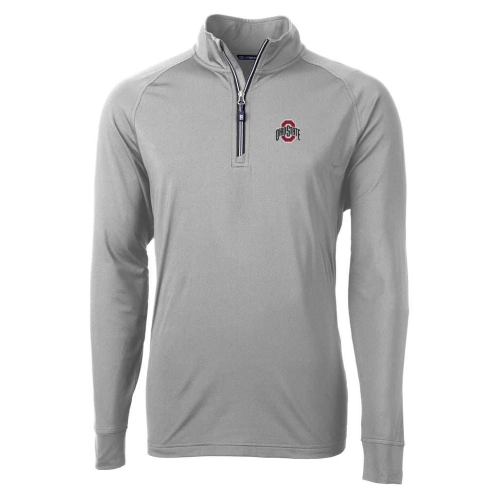 Ohio State Buckeyes Cutter & Buck Adapt Eco Knit Stretch Recycled Quarter-Zip Pullover Top - Silver