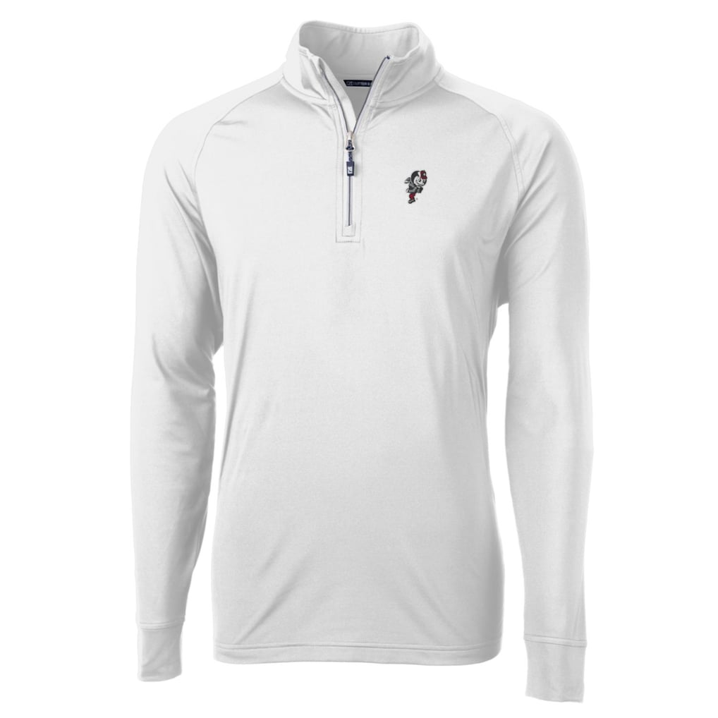 Ohio State Buckeyes Cutter & Buck Adapt Eco Knit Stretch Recycled Quarter-Zip Pullover Top - White