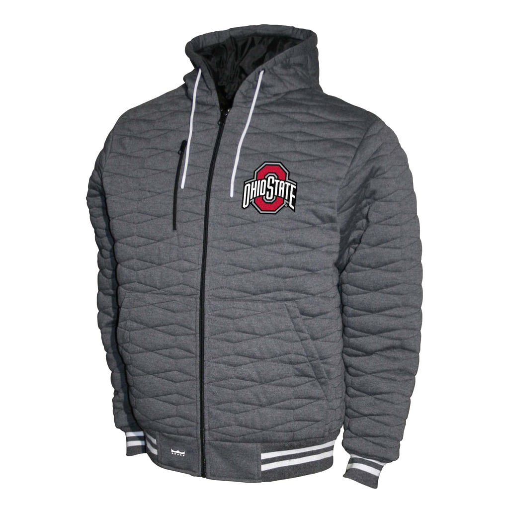  Ohio State Buckeyes Quilted Full-Zip Hooded Jacket - Gray