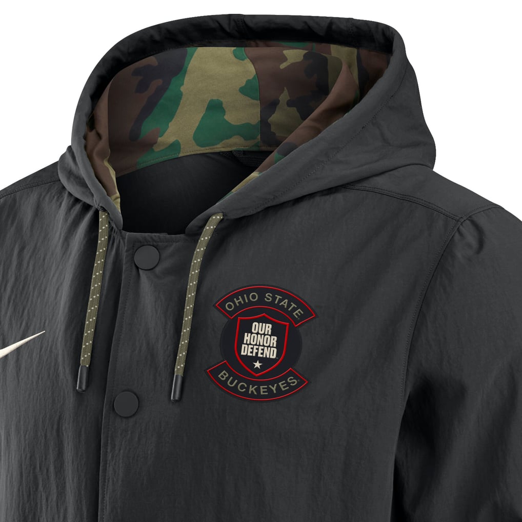 Ohio State Buckeyes Nike  2025 NCAA Military Appreciation Full-Snap Jacket - Black