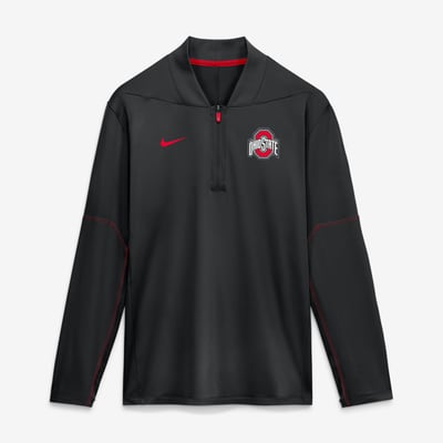 Ohio State Buckeyes Nike Men's 2026 Sideline Midweight Half-Zip Dri-FIT Pullover - Black
