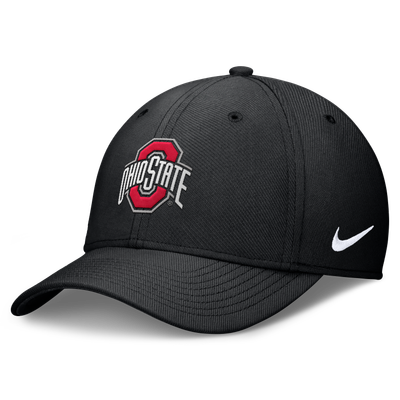 Ohio State Buckeyes Nike Rise SwooshFlex Dri-FIT Hat - Black