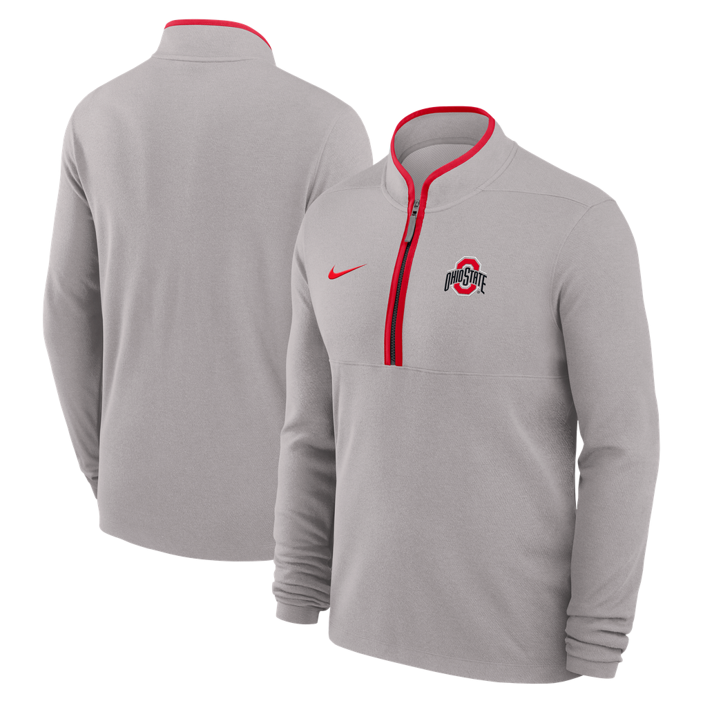  Ohio State Buckeyes Nike Courtside Victory Dri-FIT Half-Zip Pullover - Gray