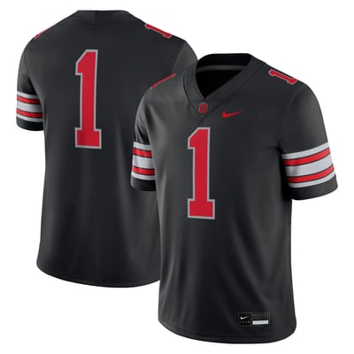 #1 Ohio State Buckeyes Nike Alternate Game Football Jersey - Black