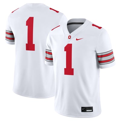 #1 Ohio State Buckeyes Nike Road Game Football Jersey - White
