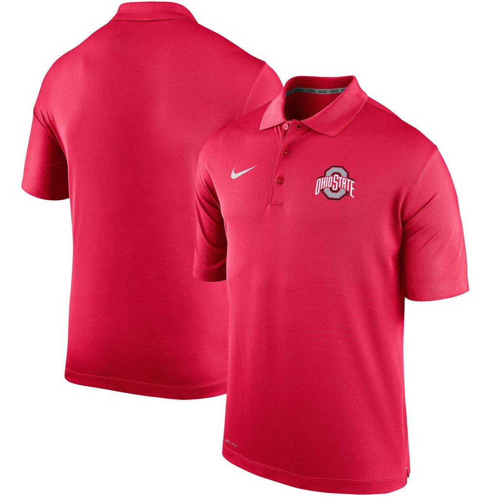 Ohio State Buckeyes Nike Primary Logo Varsity Performance Polo - Scarlet