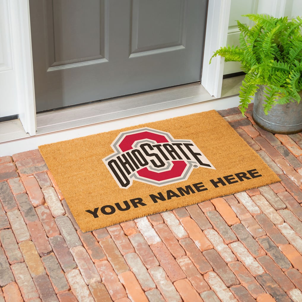 Ohio State Buckeyes 24" x 36" Team Logo Personalized Coir Door Mat