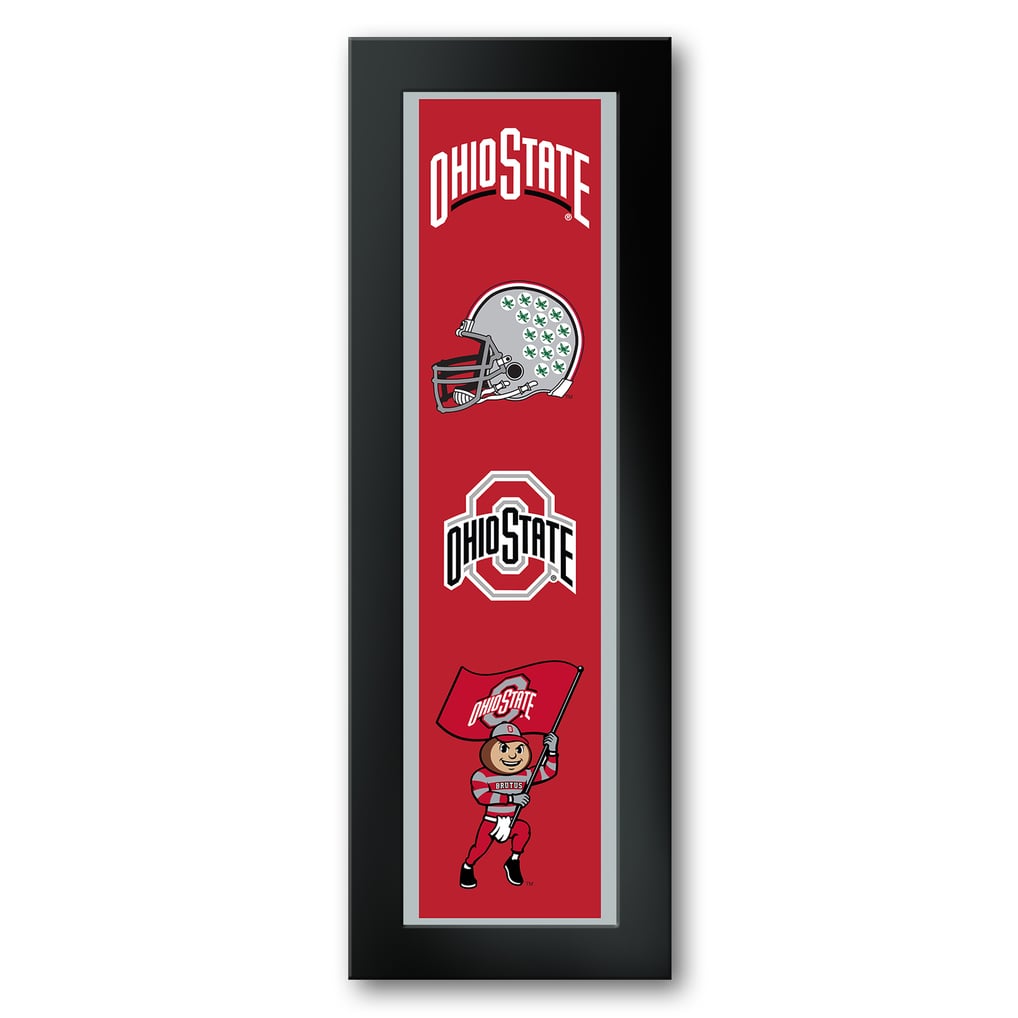 Ohio State Buckeyes Framed 12" x 36" Logo Heritage Art Print