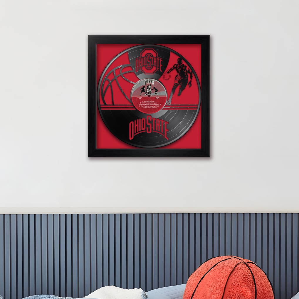 Ohio State Buckeyes Framed 13" x 13" Vinyl Record Art Print