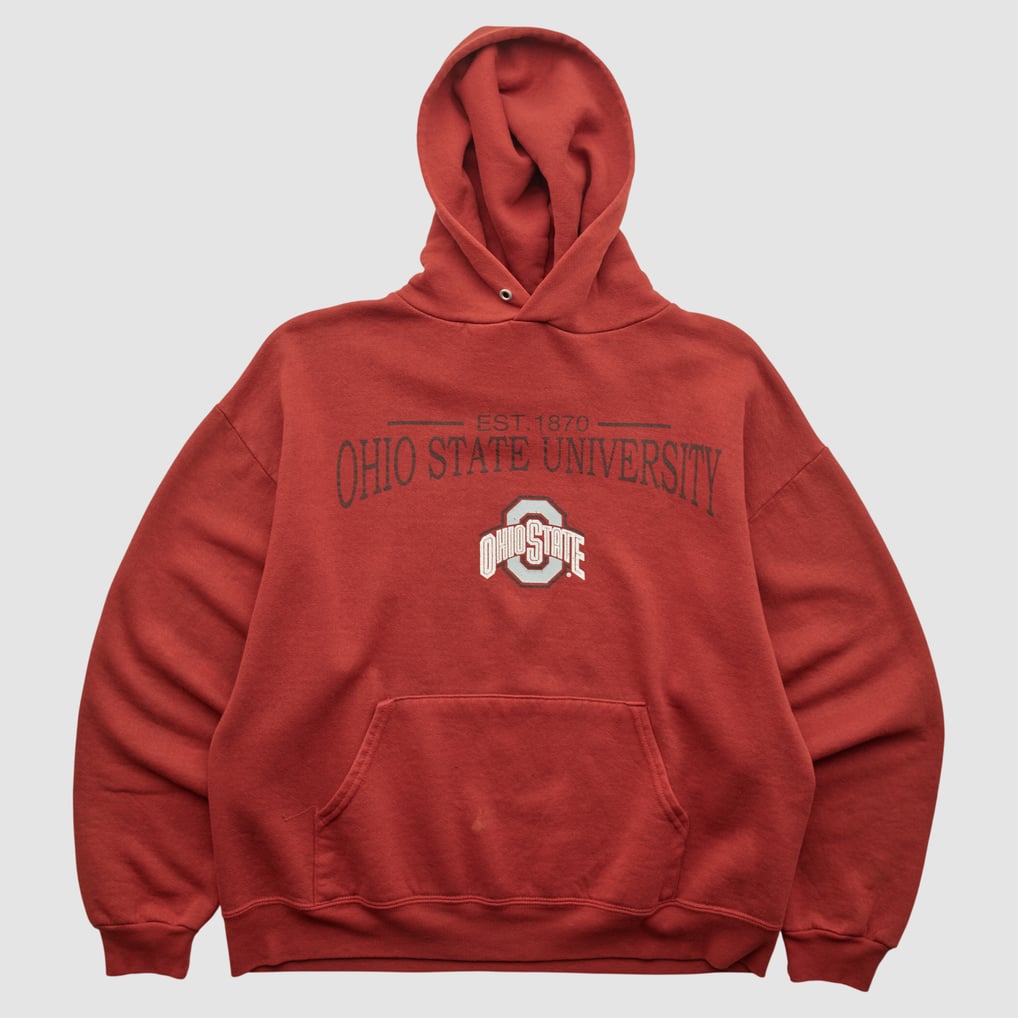 Ohio State Buckeyes Jerzees 2000s Hooded Pullover Sweatshirt - Red - M by Fanatics Real Vintage