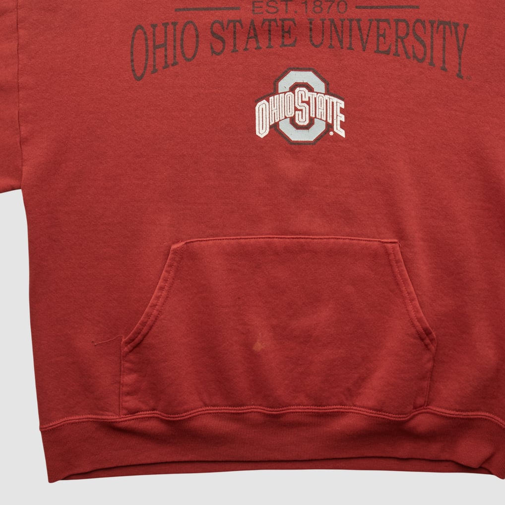 Ohio State Buckeyes Jerzees 2000s Hooded Pullover Sweatshirt - Red - M by Fanatics Real Vintage