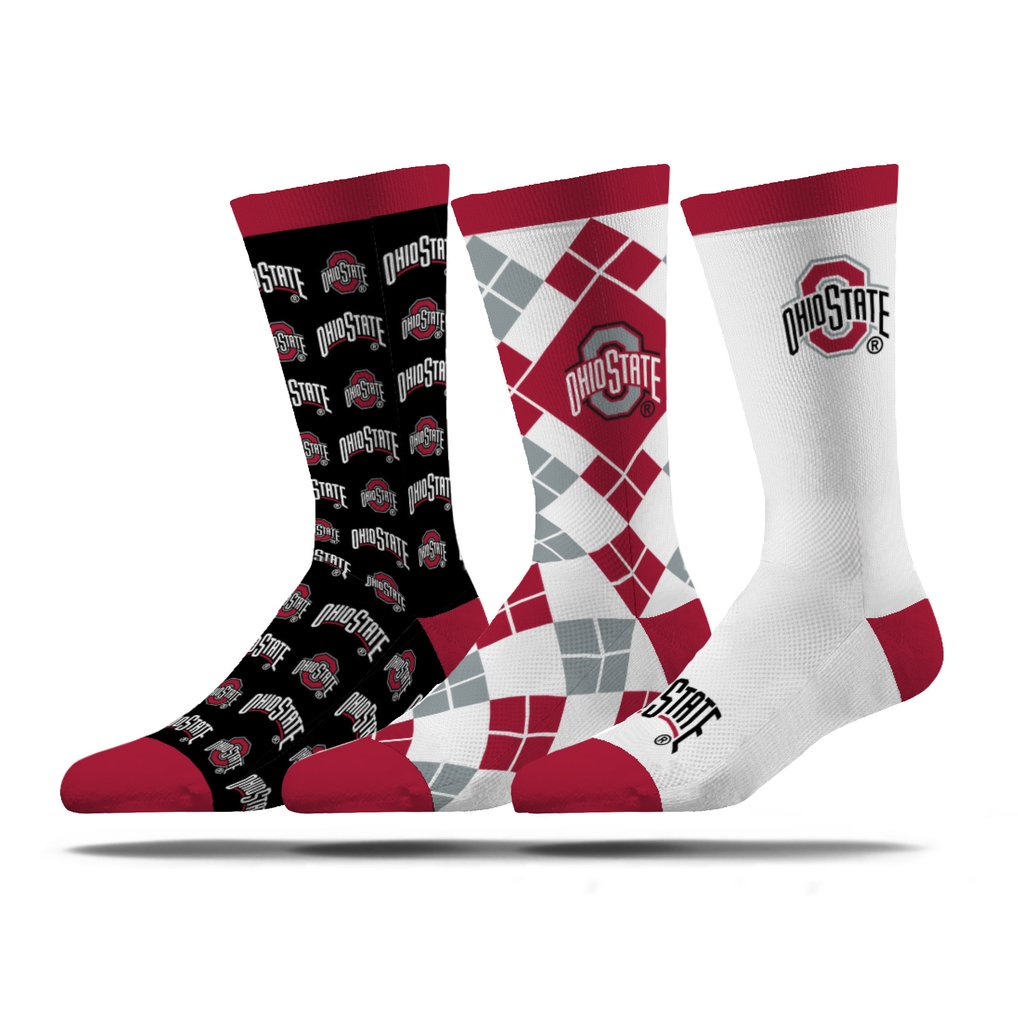 Ohio State Buckeyes Strideline Unisex Business Knit Crew Socks Three-Pack Set