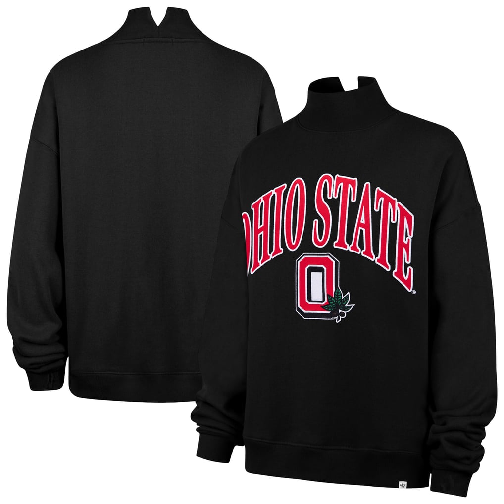  Ohio State Buckeyes '47 Women's Mock Neck Sweatshirt - Black