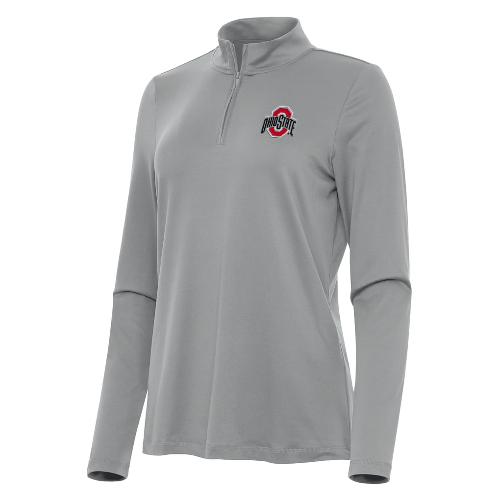  Ohio State Buckeyes Antigua Women's Reprocess Quarter-Zip Top - Gray