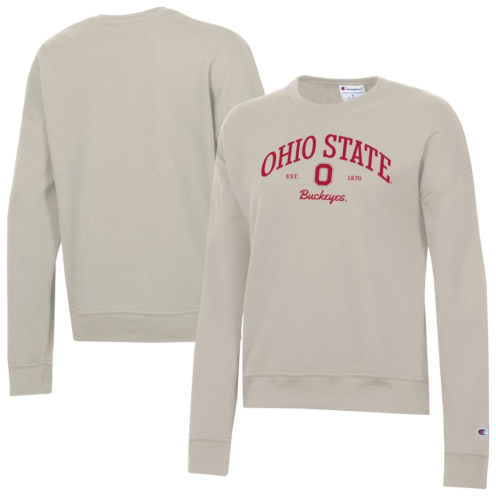 Ohio State Buckeyes Champion Women's Powerblend Pullover Sweatshirt - Oatmeal