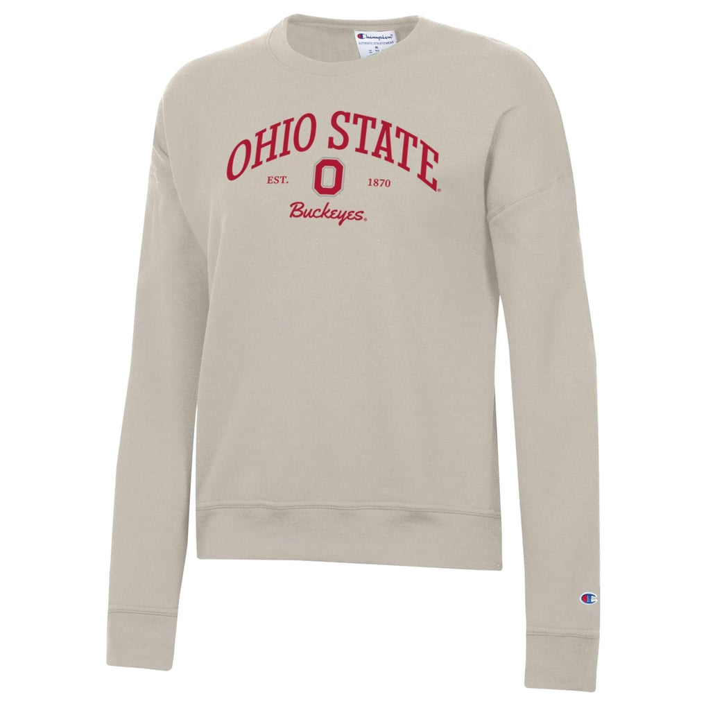 Ohio State Buckeyes Champion Women's Powerblend Pullover Sweatshirt - Oatmeal
