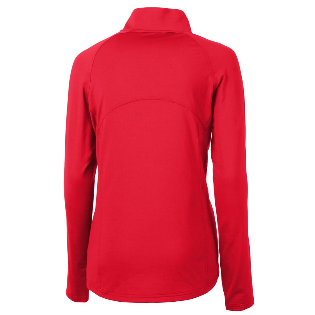 Ohio State Buckeyes Cutter & Buck Women's Adapt Eco Knit Stretch Recycled Half-Zip Pullover Top - Scarlet