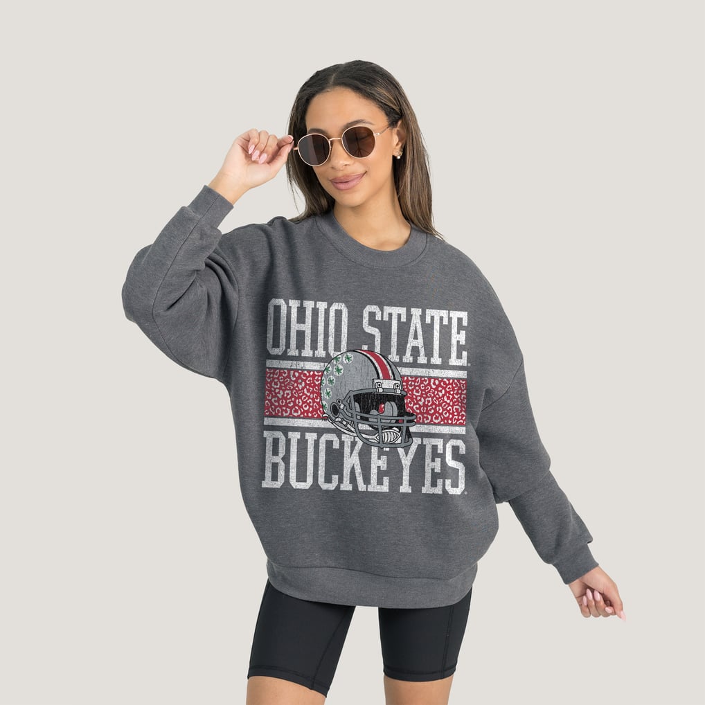 Ohio State Buckeyes Gameday Couture Women's Premium Fleece Pullover Sweatshirt - Charcoal