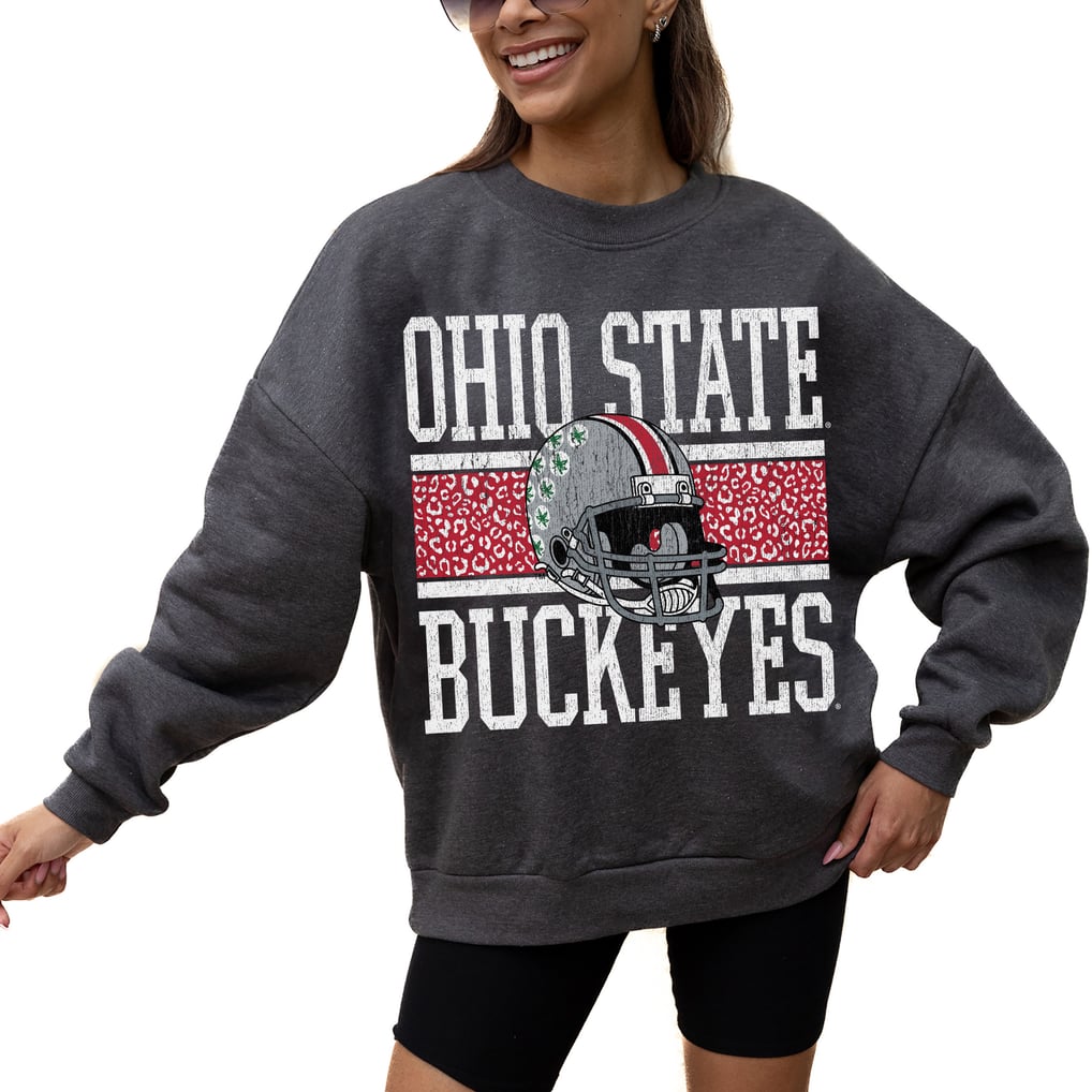 Ohio State Buckeyes Gameday Couture Women's Premium Fleece Pullover Sweatshirt - Charcoal