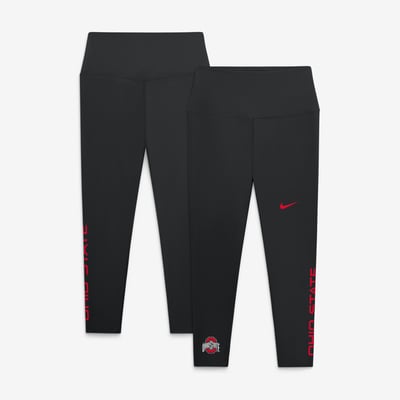 Ohio State Buckeyes Nike Women's Zenvy High Rise Dri-FIT 7/8 Leggings - Black
