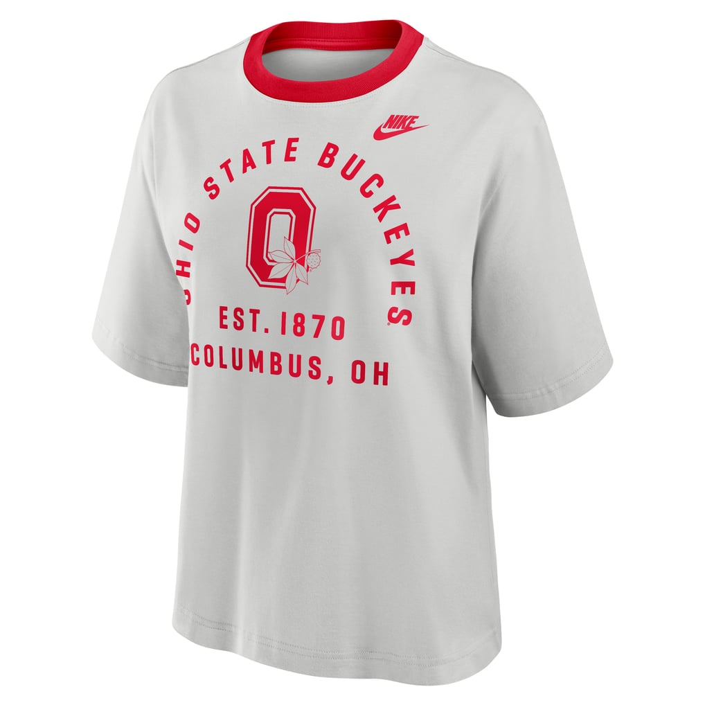 Ohio State Buckeyes Nike Women's Legacy Arch Script Boxy T-Shirt - Gray