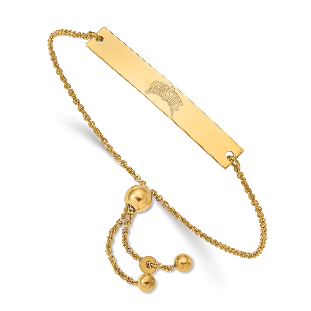 Ohio State Buckeyes Women's Sterling Silver Gold-Plated Adjustable Bar Bracelet