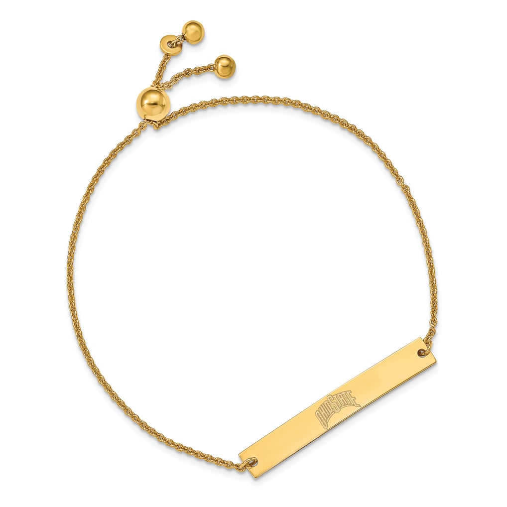 Ohio State Buckeyes Women's Sterling Silver Gold-Plated Adjustable Bar Bracelet