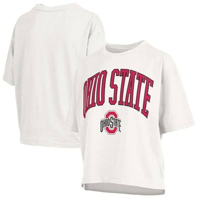  Ohio State Buckeyes Pressbox Women's Nelson T-Shirt - White