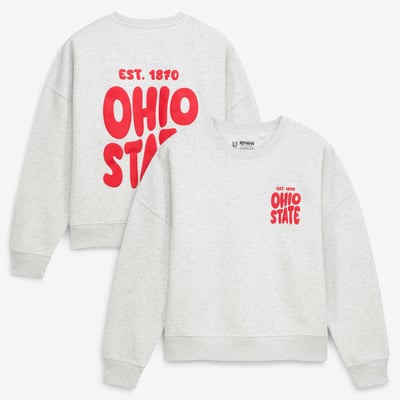  Ohio State Buckeyes Uscape Apparel Women's Cloud Sweatshirt - Heather Gray
