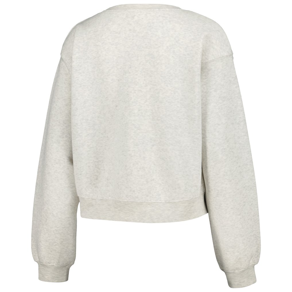 Ohio State Buckeyes ZooZatz Women's Core Chenille Cropped Pullover Sweatshirt - Oatmeal