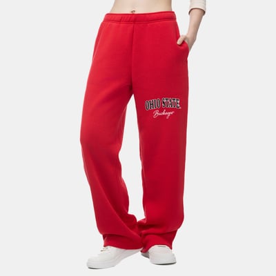  Ohio State Buckeyes ZooZatz Women's Wordmark Fleece Sweatpants - Scarlet