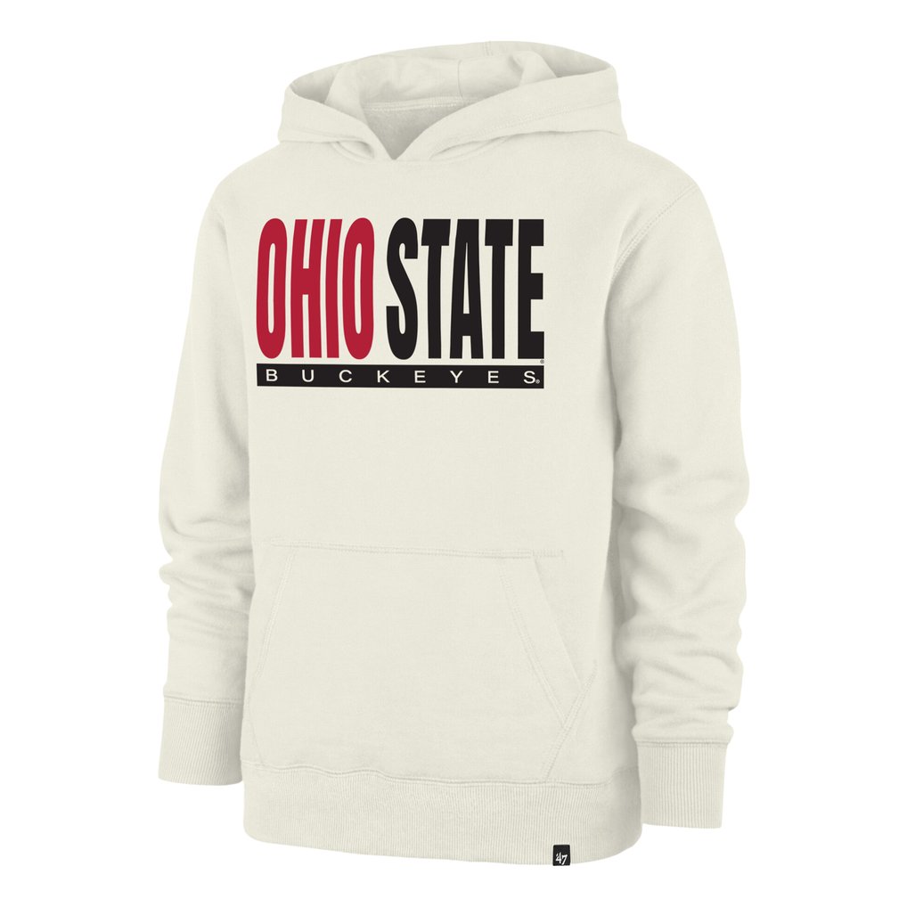 Ohio State Buckeyes '47 Youth Block Text Pullover Hoodie - Cream
