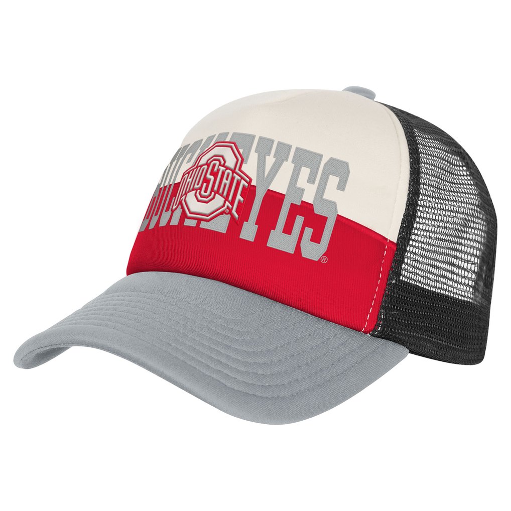 Ohio State Buckeyes Outerstuff Youth Modern Fan Trucker Adjustable Hat - Scarlet/Cream