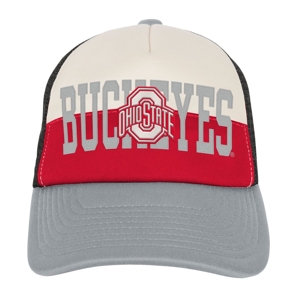 Ohio State Buckeyes Outerstuff Youth Modern Fan Trucker Adjustable Hat - Scarlet/Cream
