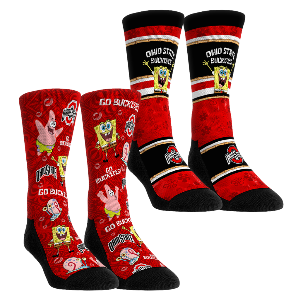 Ohio State Buckeyes Rock Em Socks Youth SpongeBob SquarePants Two-Pack Crew Socks Set