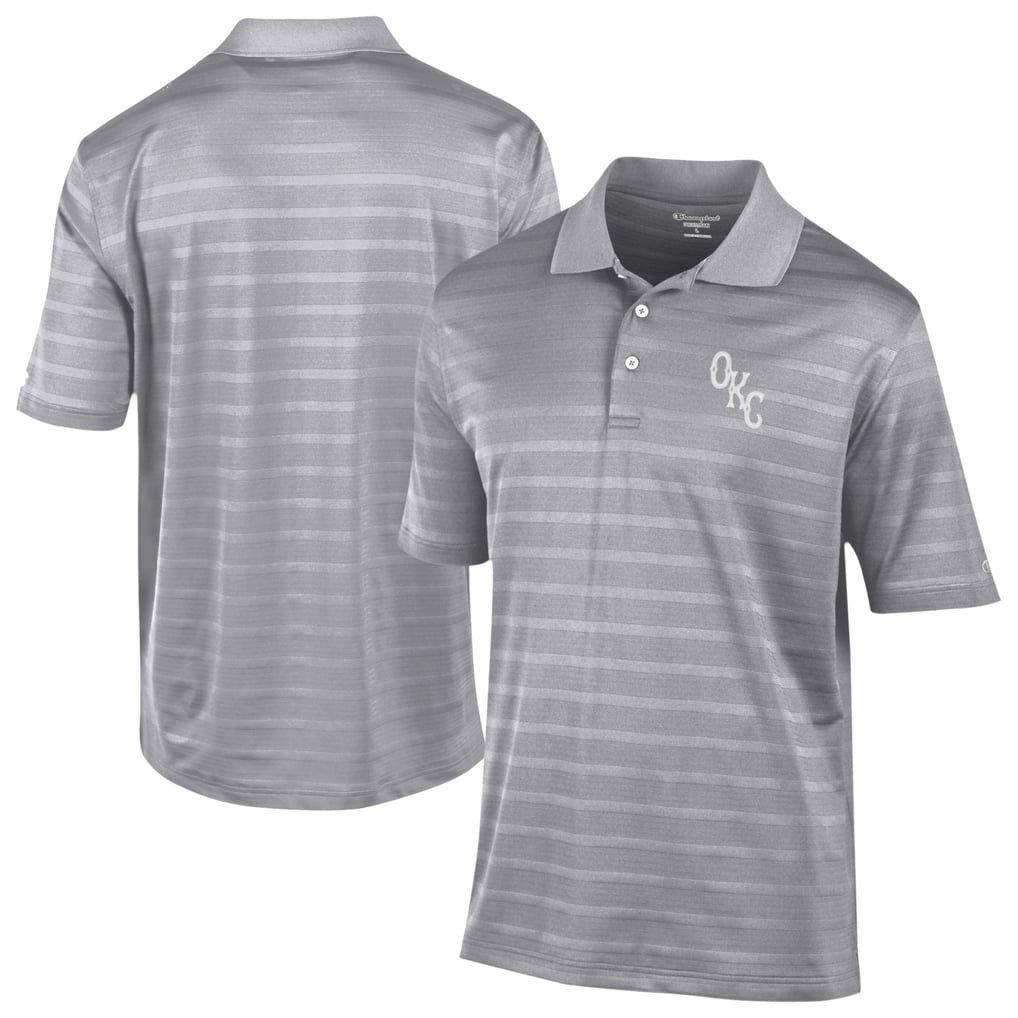  Oklahoma City Comets Champion Textured Solid Polo - Gray
