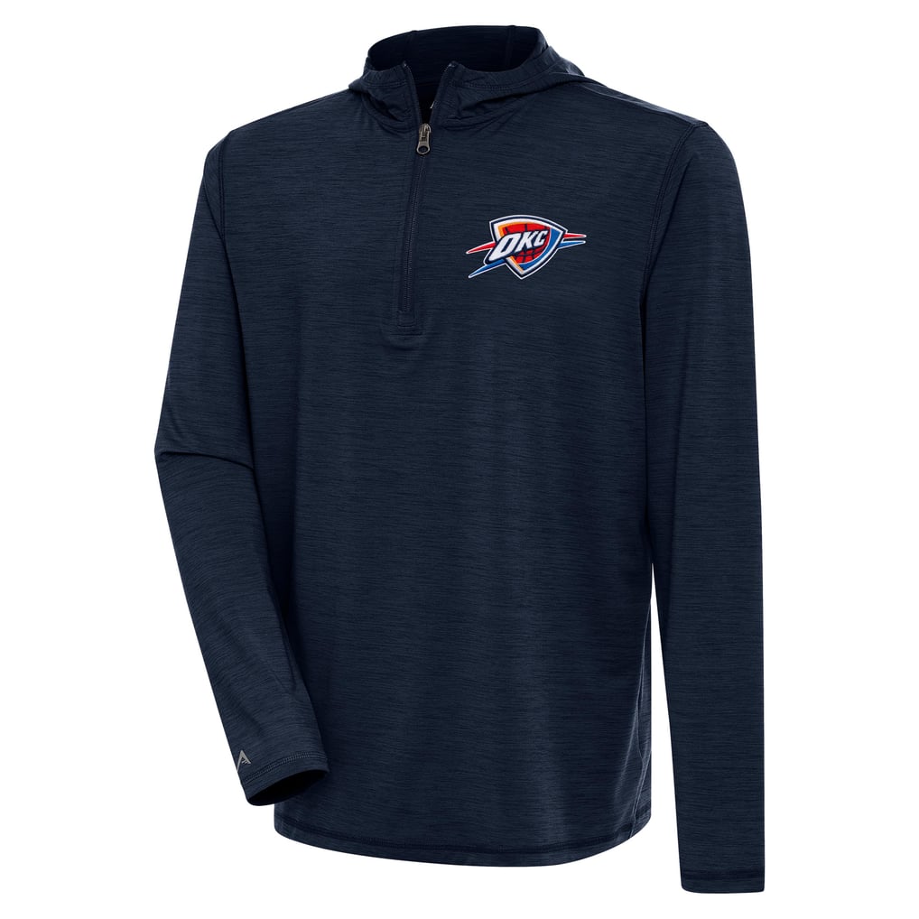 Oklahoma City Thunder Antigua Tidy Quarter-Zip Lightweight Pullover Top - Heather Navy