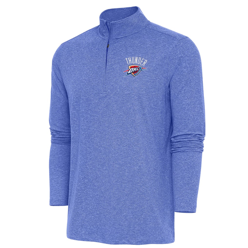  Oklahoma City Thunder Antigua Hunk Quarter-Zip Pullover Top - Heather Royal