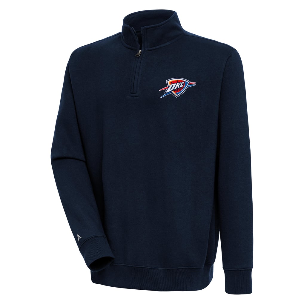  Oklahoma City Thunder Antigua Victory Quarter-Zip Pullover Top - Navy