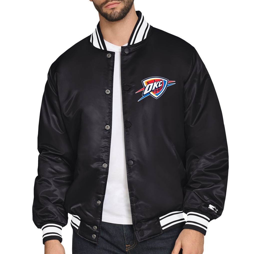  Oklahoma City Thunder Starter Triangle Full-Snap Varsity Jacket - Black