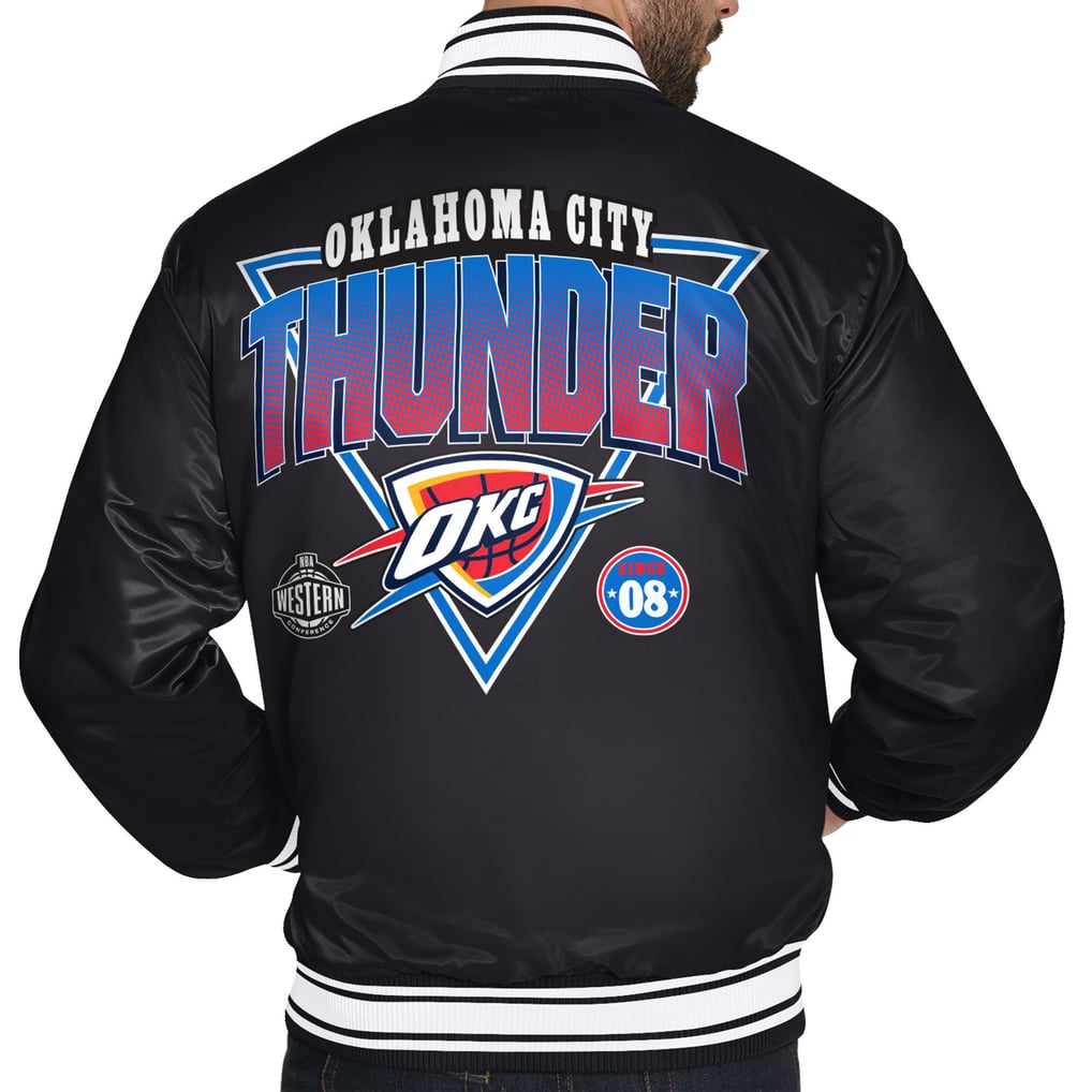  Oklahoma City Thunder Starter Triangle Full-Snap Varsity Jacket - Black