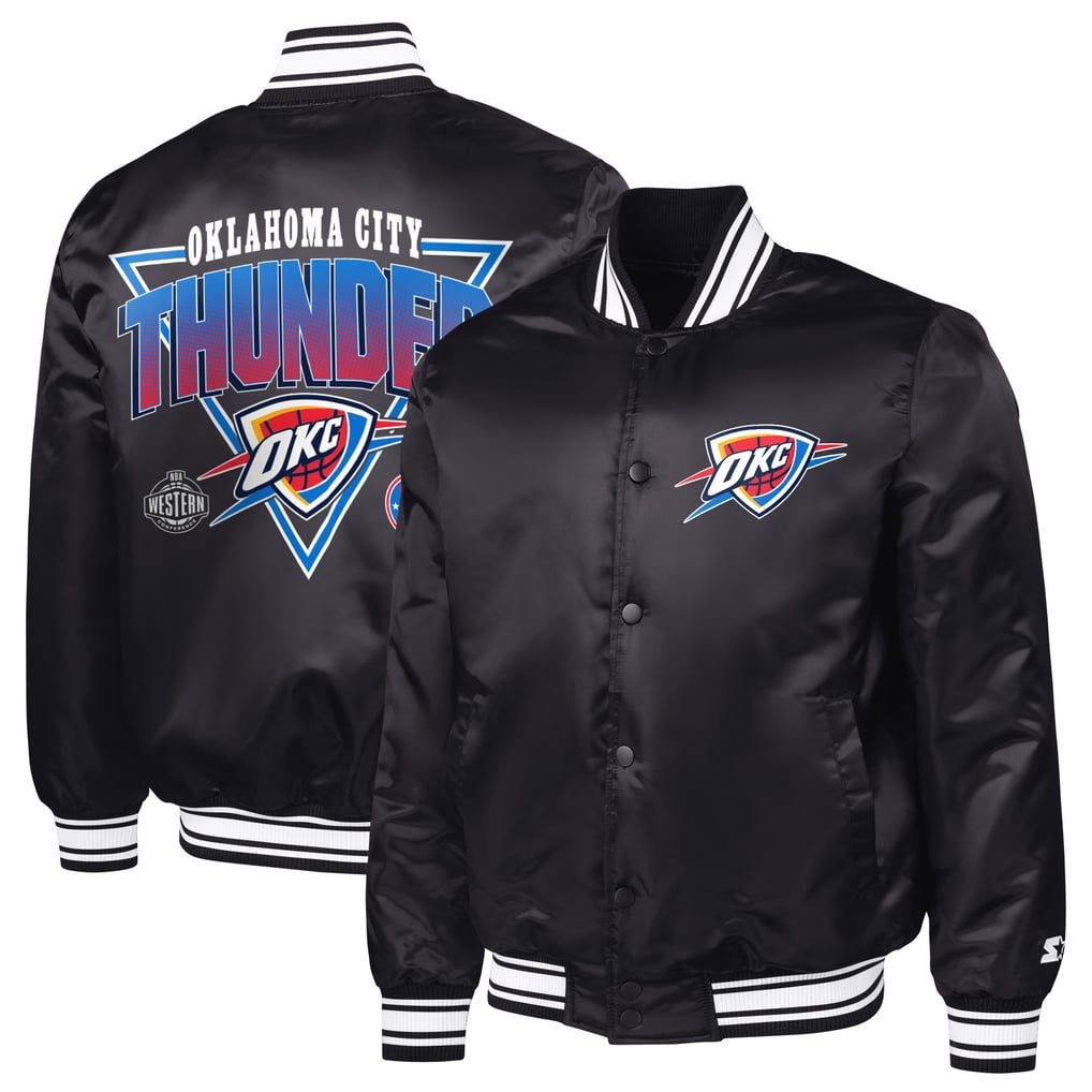 Oklahoma City Thunder Starter Triangle Full-Snap Varsity Jacket - Black