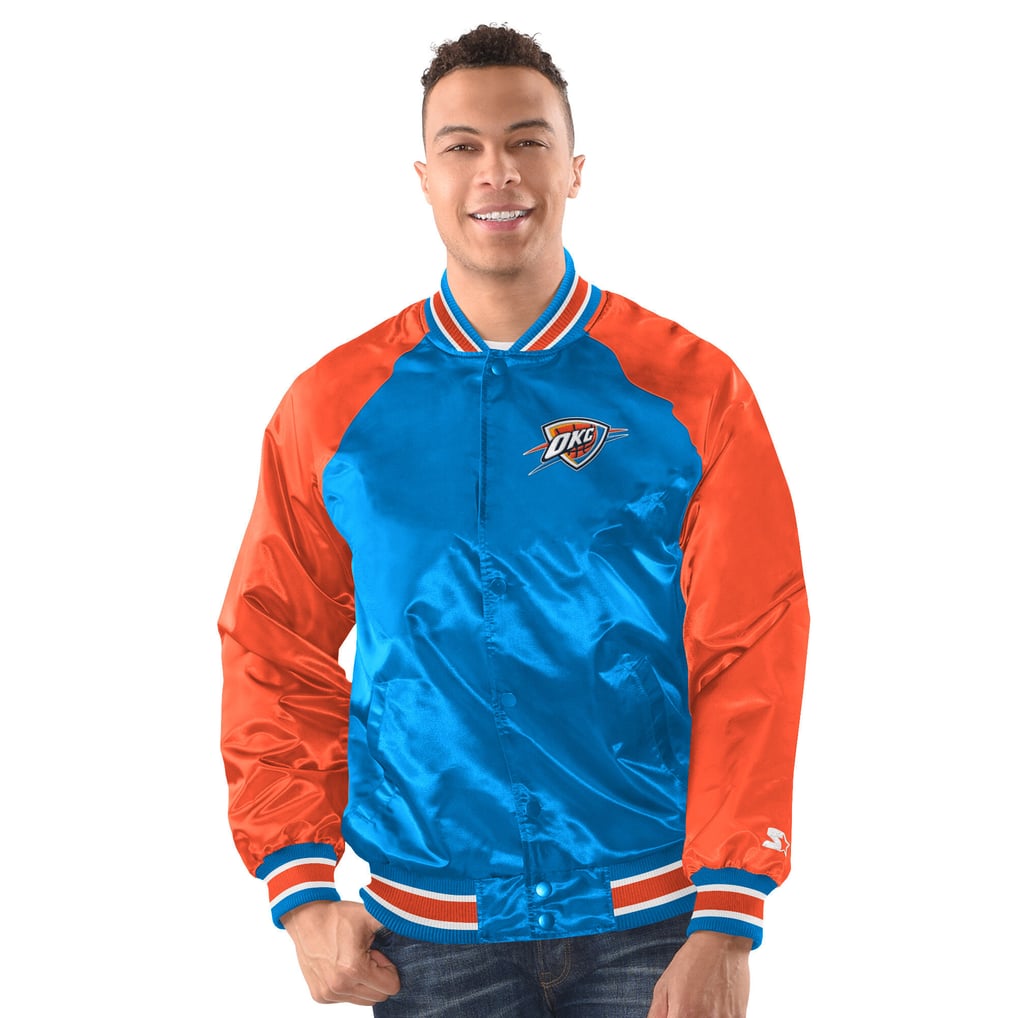  Oklahoma City Thunder Starter Inductee Raglan Full-Snap Varsity Jacket - Blue/Orange