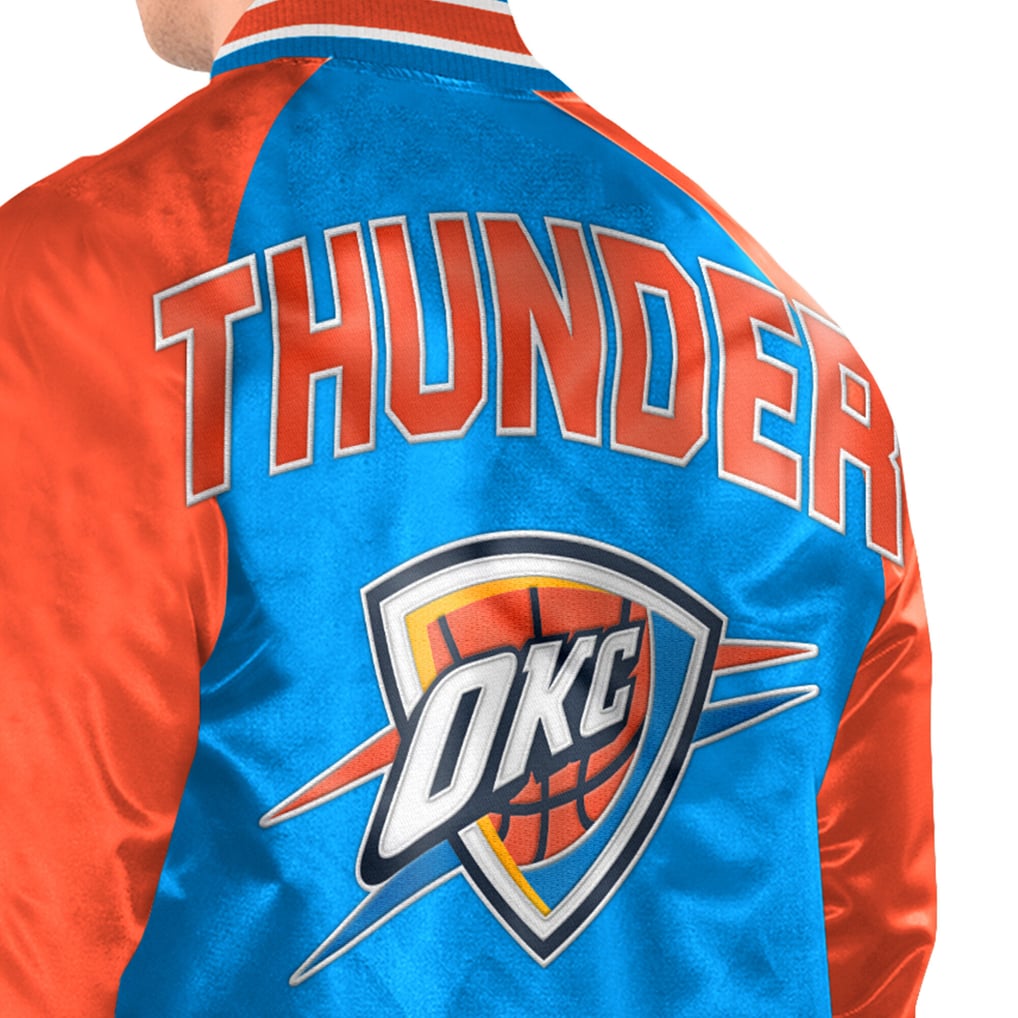  Oklahoma City Thunder Starter Inductee Raglan Full-Snap Varsity Jacket - Blue/Orange