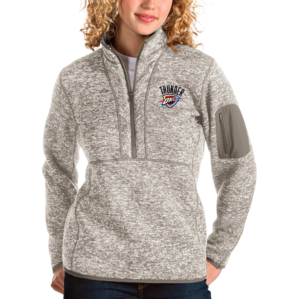 Oklahoma City Thunder Antigua Women's Fortune Quarter-Zip Pullover Jacket - Natural